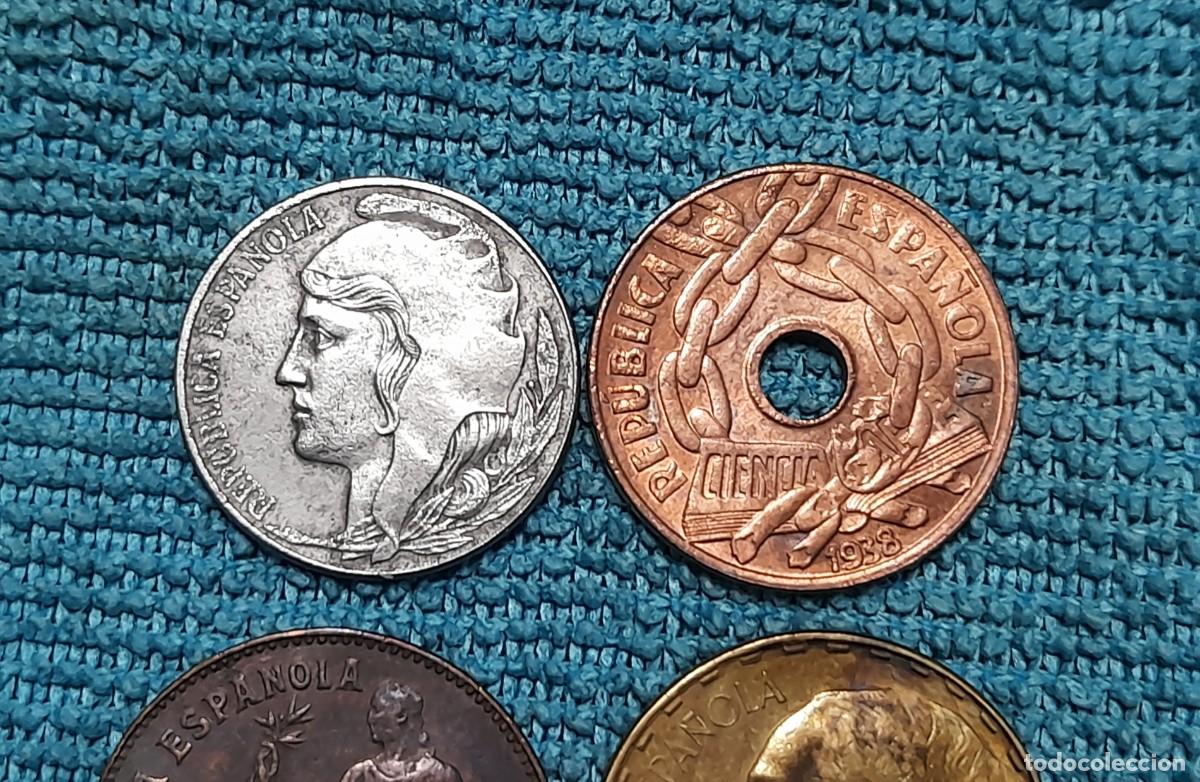 Monedas Rep&uacute;blica: 4 monedas de la Republica Espa&ntilde;ola - Foto 4