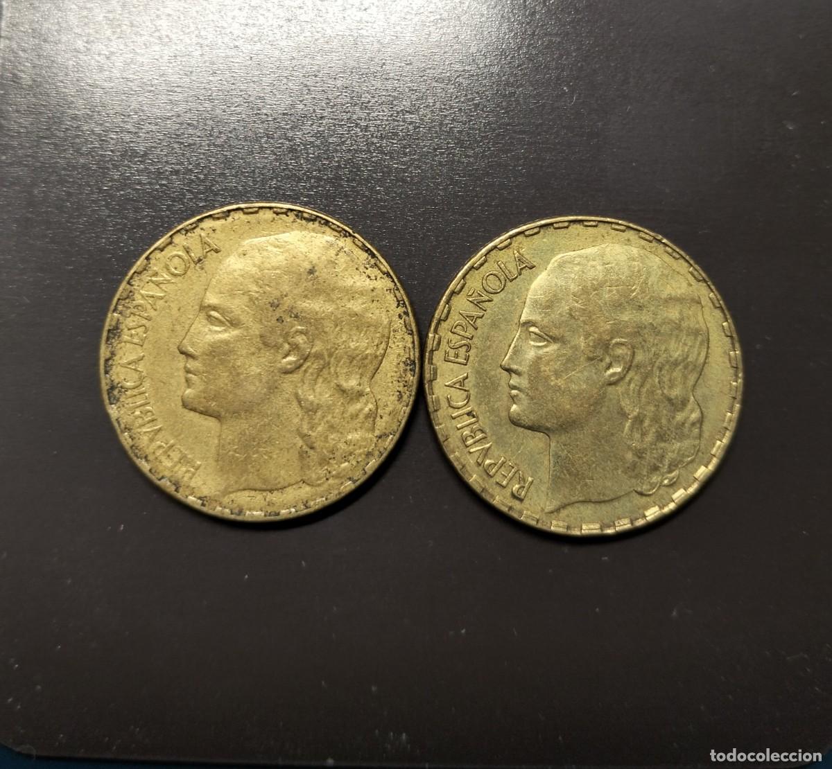 Monedas Rep&uacute;blica: 2 Monedas de una Peseta Rep&uacute;blica Espa&ntilde;ola