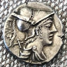 Monedas Roma República: DENARIO REPÚBLICA ROMANA VETURIA - TI VETURIUS 137 BC REV SOLDADOS JOVEN CERDO. Lote 388008834