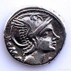 Monedas Roma República: REPUBLICA ROMANA-L FLAMIA . DENARIO 109-108 A.C. ROMA. PLATA 3,8 G.. Lote 403371094