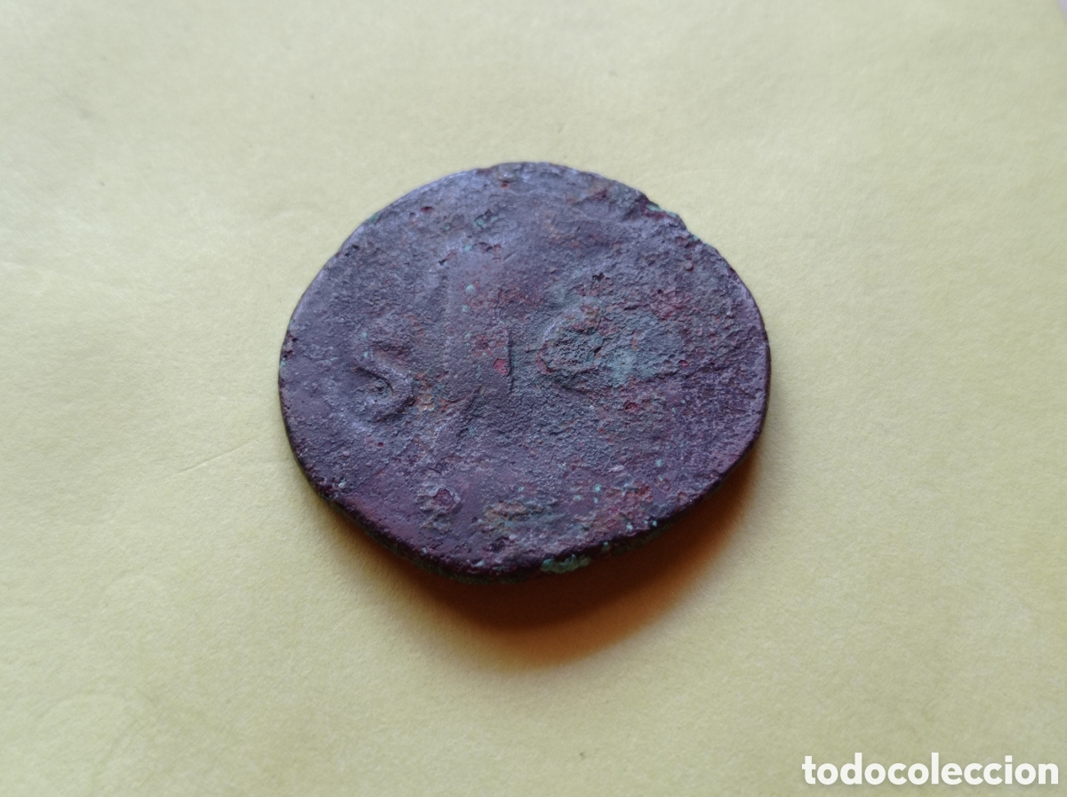 Monedas Roma Rep&uacute;blica: Moneda de bronce ,as , creo que es de Claudio , SC - Foto 2