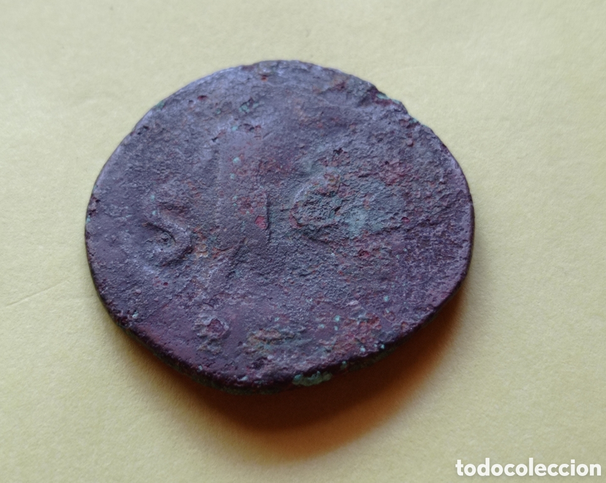 Monedas Roma Rep&uacute;blica: Moneda de bronce ,as , creo que es de Claudio , SC - Foto 3