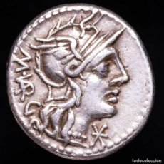 Monedas Roma República: M. VARGUNTEIUS DENARIO ROMA 130 A.C. M - VARG / JUPITER IN CUADRIGA