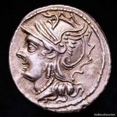 Monedas Roma República: C. COELIUS CALDUS. ROMA 104 A.C. - DENARIO DE PLATA. CALD