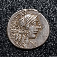 Monedas Roma República: DENARIO FANNIA 123 A.C (EBC)