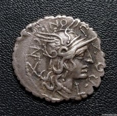 Monedas Roma República: DENARIO POMPONIA 118 A.C (EBC)
