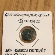 Monedas Roma República: MONEDA CARTAGONOVA 1/4 CALCO, CABEZA DE TANIR (L9)