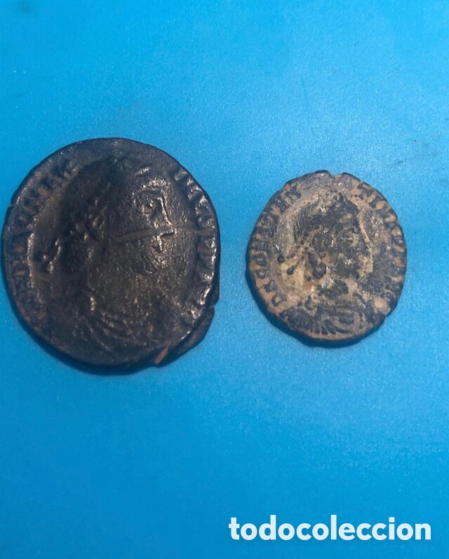 Monedas Roma Rep&uacute;blica: Dos monedas romanas, bajo imperio - Foto 1