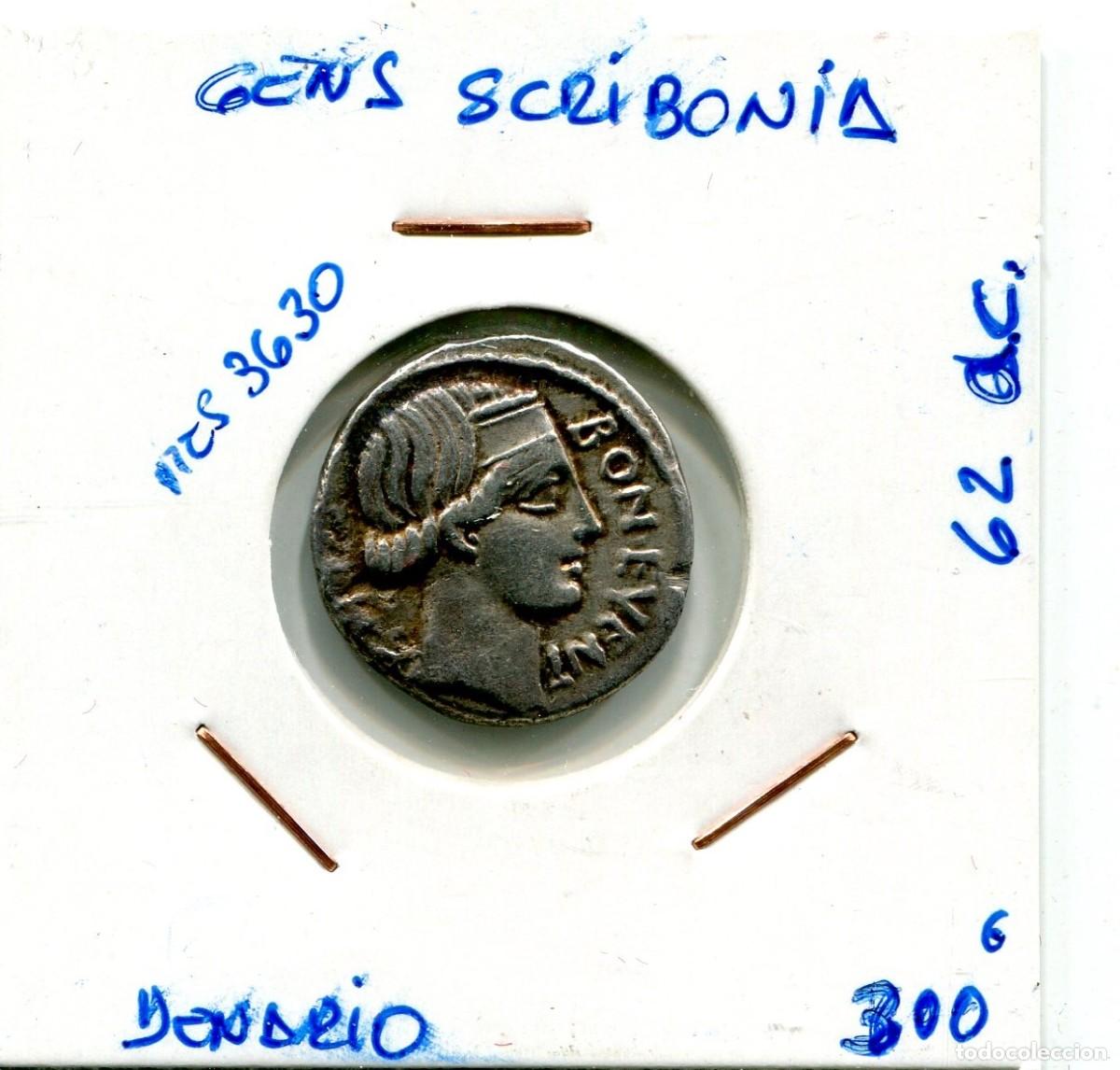Monedas Roma Rep&uacute;blica: DENARIO . GENS SCRIBONIA 62 a.c ( MES3630 ) - Foto 1