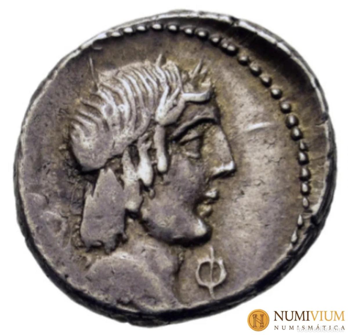 Monedas Roma Rep&uacute;blica: GENS CALPURNIA. L. Calpurnio Pis&oacute;n Frugi, Roma, 90 a. C. Denario de plata