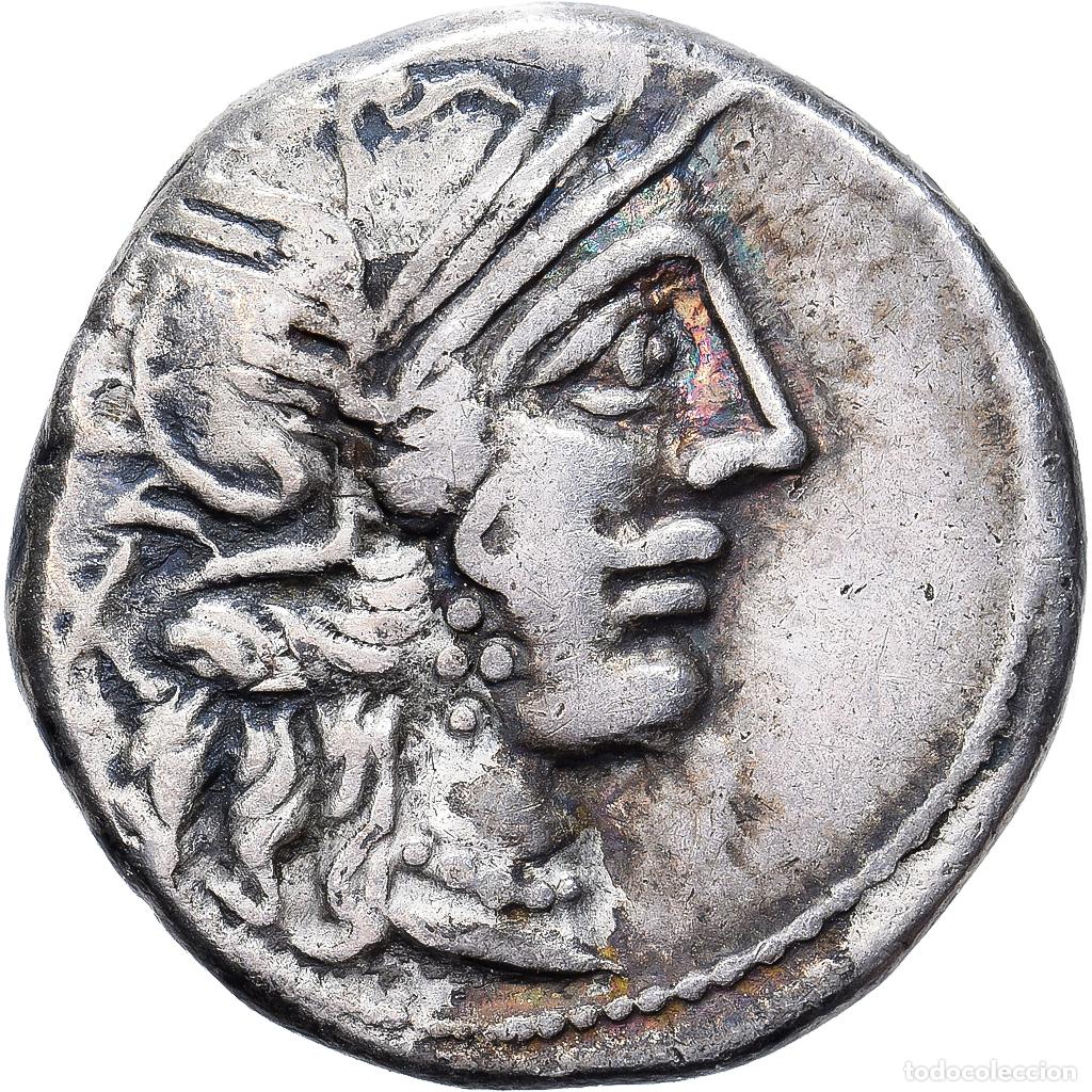 Monedas Roma Rep&uacute;blica: [#1202823] Roman Republic, Porcia, Denarius, 123 BC, Rome, Plata, MBC, Crawford:461/1