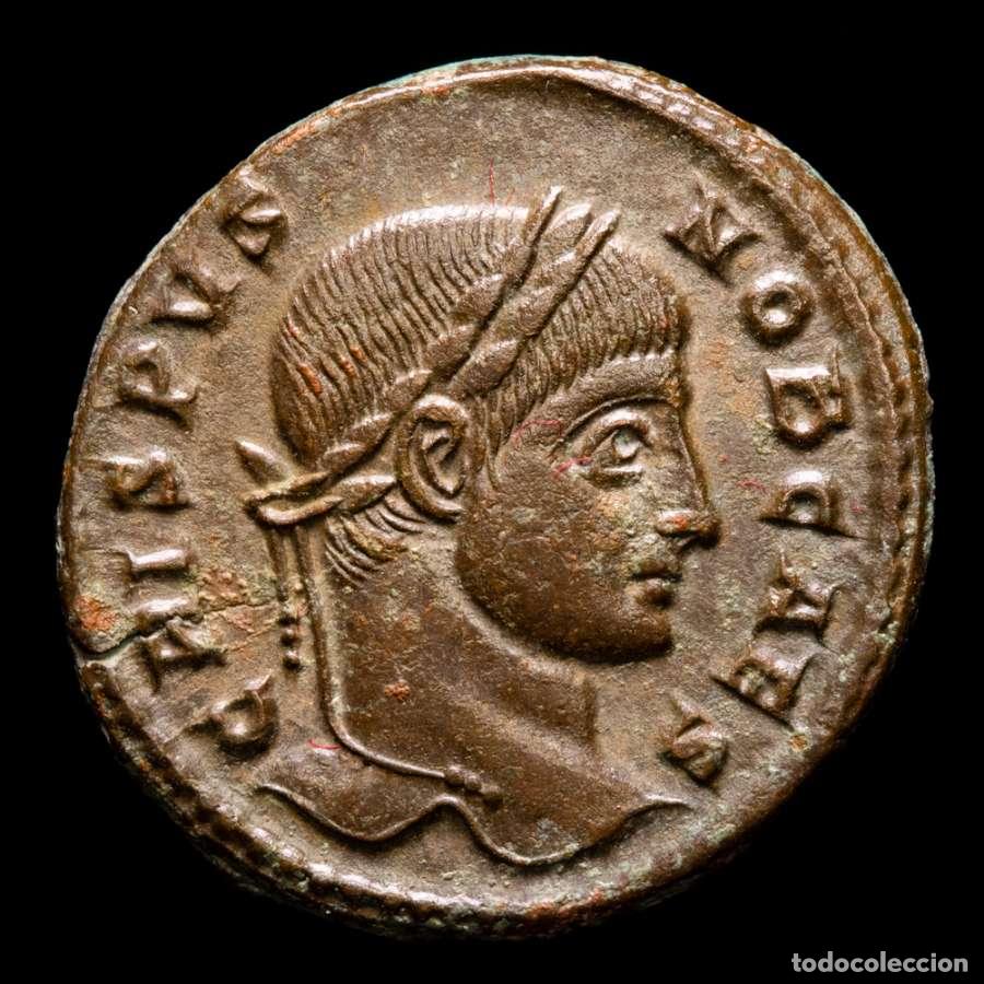 Monedas Roma Rep&uacute;blica: Crispo cesar 320 dC - &AElig; Follis Arles CAESARVM NOSTRORVM VOT V / T⊎A