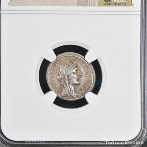 Monedas Roma Rep&uacute;blica: Titus Didius, Imperator y P. Fonteius. Denario. La Villa Publica