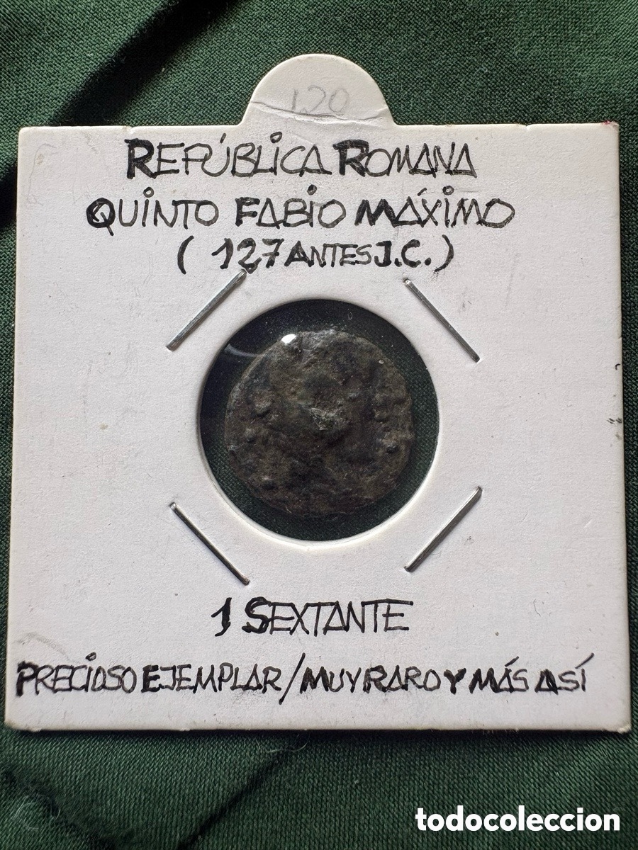 Monnaies Rome R&eacute;publique: Moneda Republica Romana, 1 Sextante, Quinta Fabio Maximo
