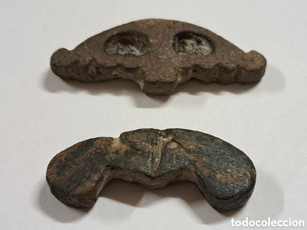 Monedas Roma Rep&uacute;blica: 2 Premonedas de la &eacute;poca romana en bronce siglos IV - III A.d.c certificado de autenticidad