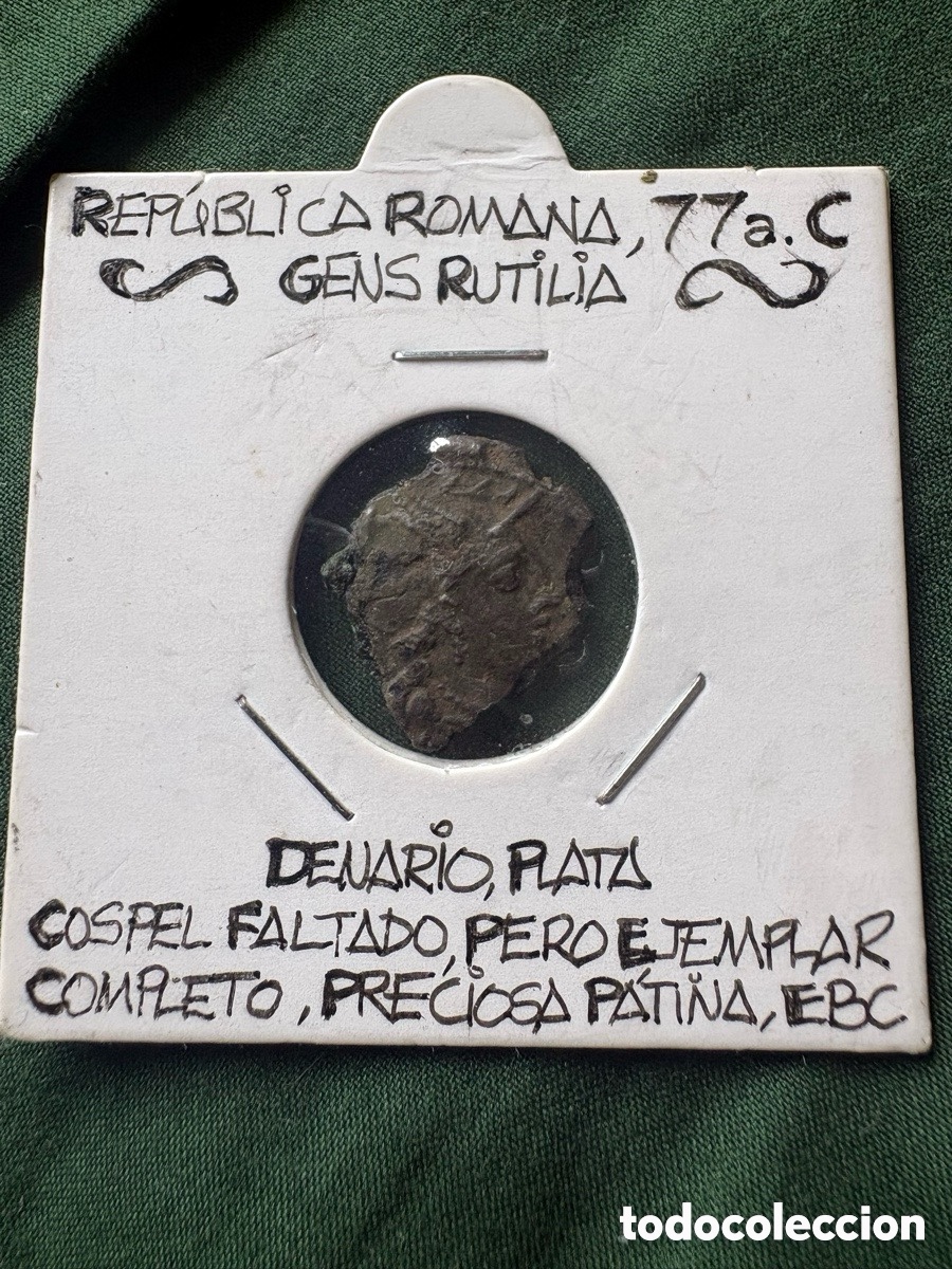 Monnaies Rome R&eacute;publique: Moneda Republica Romana, Denario de plata (A5)