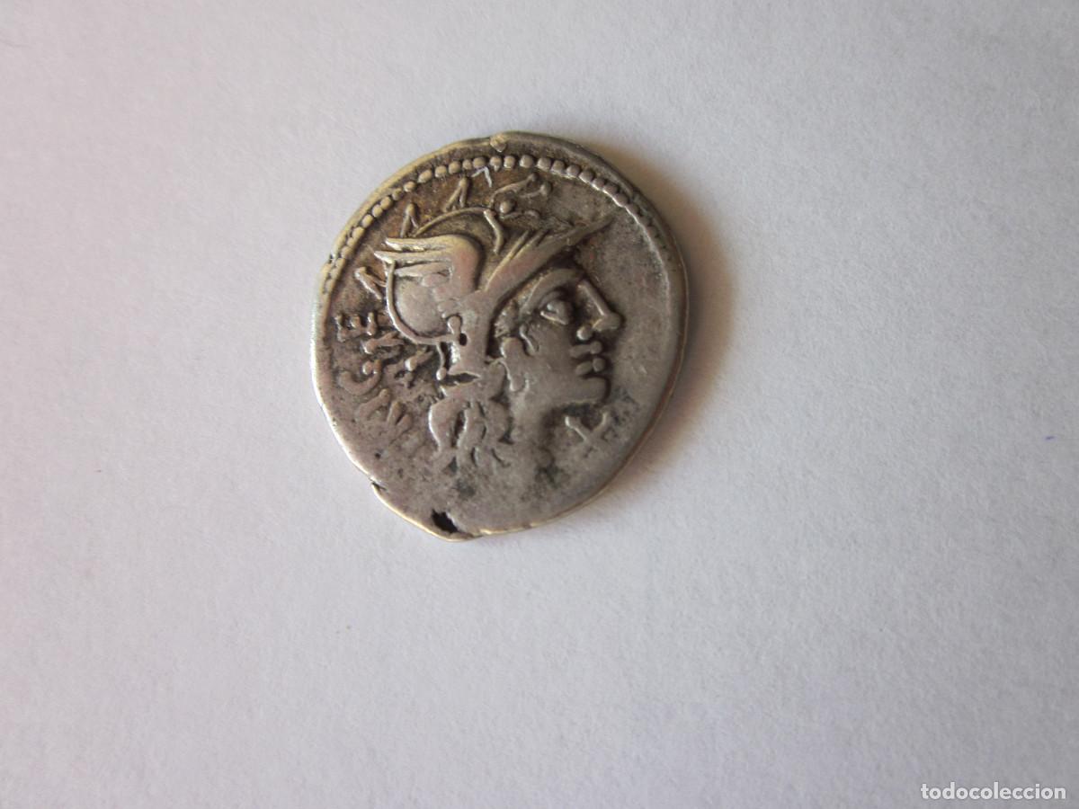 Monnaies Rome R&eacute;publique: Denario republicano. Gens. Curatia. Plata. Muy bueno.
