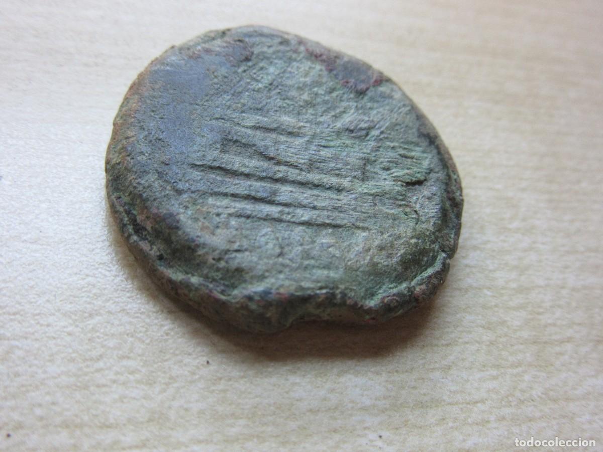 Monedas Roma Rep&uacute;blica: As Republicano Anverso Jano bifronte Reverso nave Debajo Roma S I-II AC Di&aacute;m.3,3 cm Peso 32,8 gr