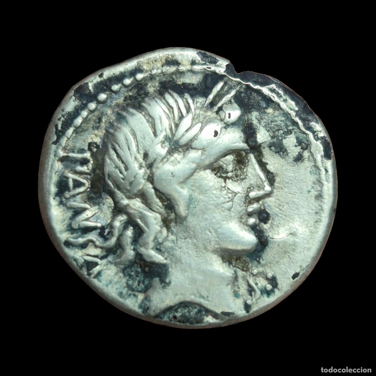 Monedas Roma Rep&uacute;blica: NT/ REPUBLICA ROMANA DENARIO FORRADO C VIBIUS 90 AC (A1046)