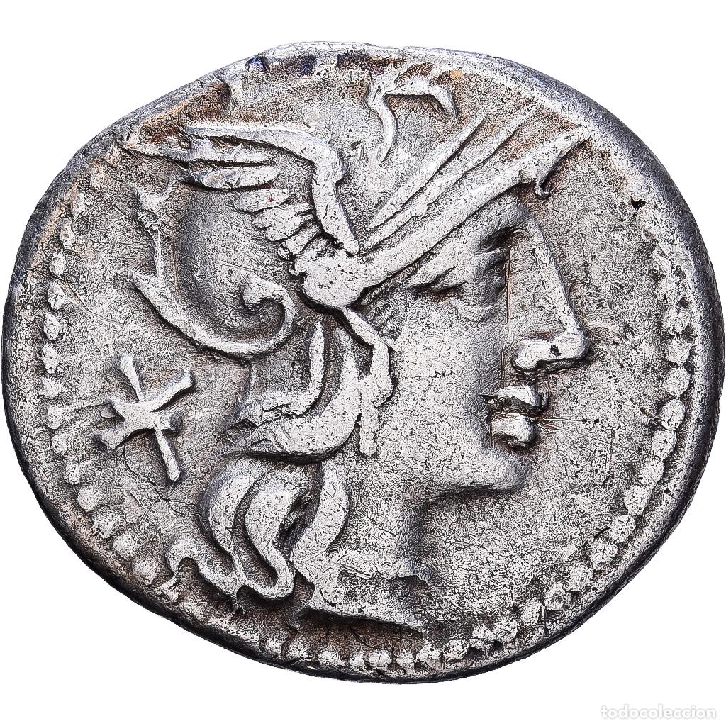 Monedas Roma Rep&uacute;blica: [#1545316] Roman Republic, Maenia, Denarius, 132 BC, Rome, Plata, MBC, Crawford:249/1