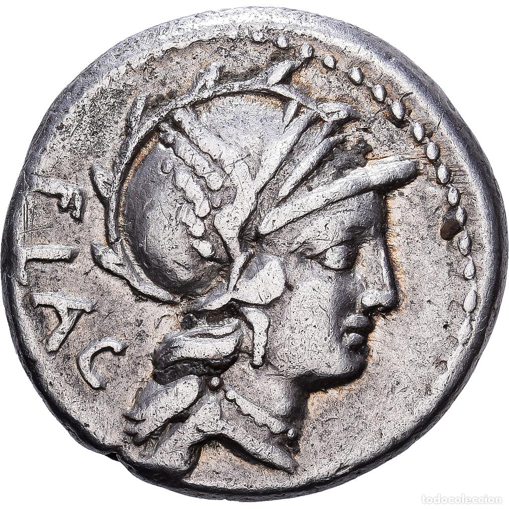 Monedas Roma Rep&uacute;blica: [#1545324] Roman Republic, Rutilia, Denarius, 77 BC, Rome, Plata, MBC, Crawford:387/1