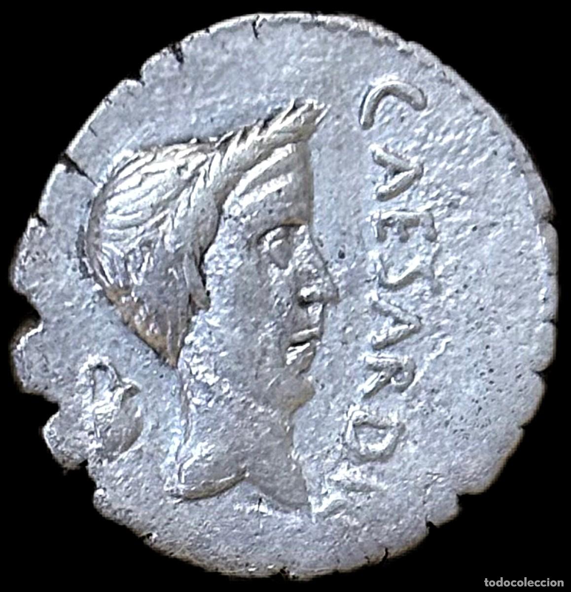 Monedas Roma Rep&uacute;blica: Denario Julio Cesar y Marco Antonio
