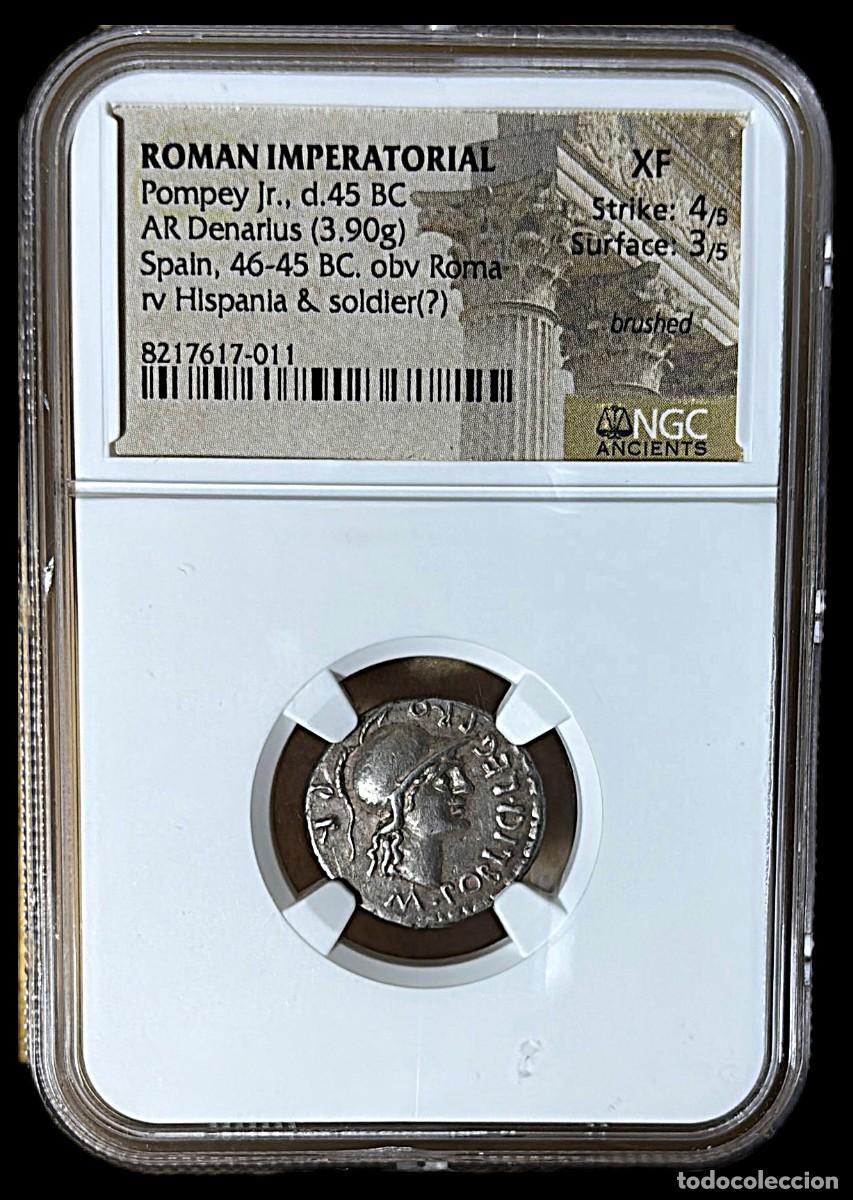 Monedas Roma Rep&uacute;blica: Denario Pompeyo Magno - Foto 3