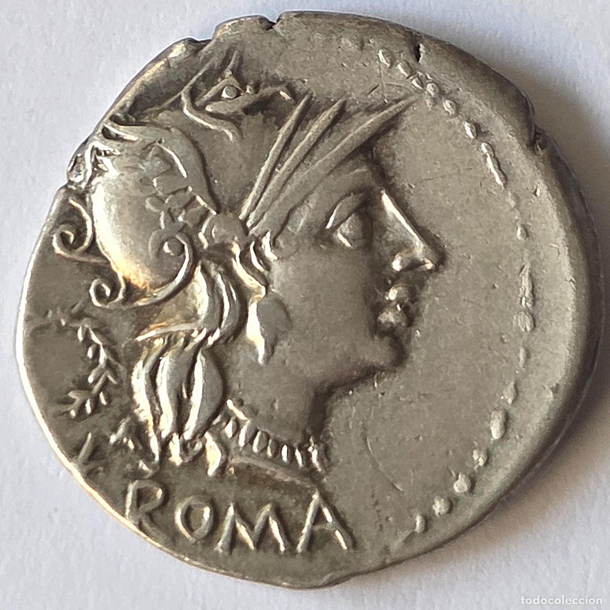 Monedas Roma Rep&uacute;blica: Denario circa 136 a.c. Servilius M. F.