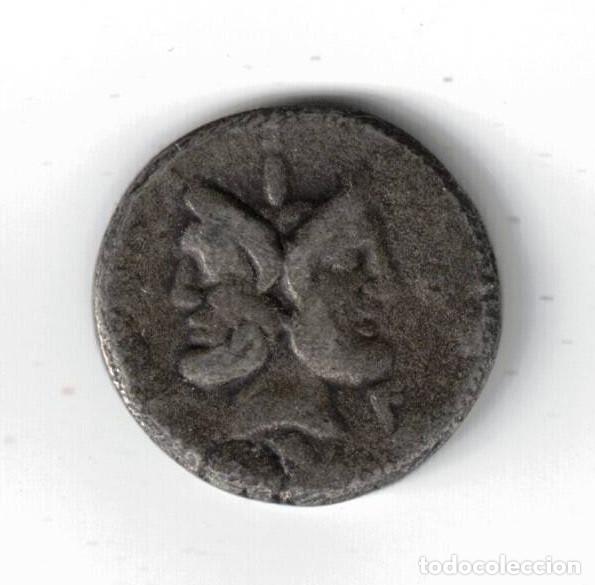 Monedas Roma Rep&uacute;blica: DENARIO REP&Uacute;BLICA ROMANA 119 A.C. GENS FURIA - JANO BIFRONTE Y DIOSA ROMA M FOURI L F