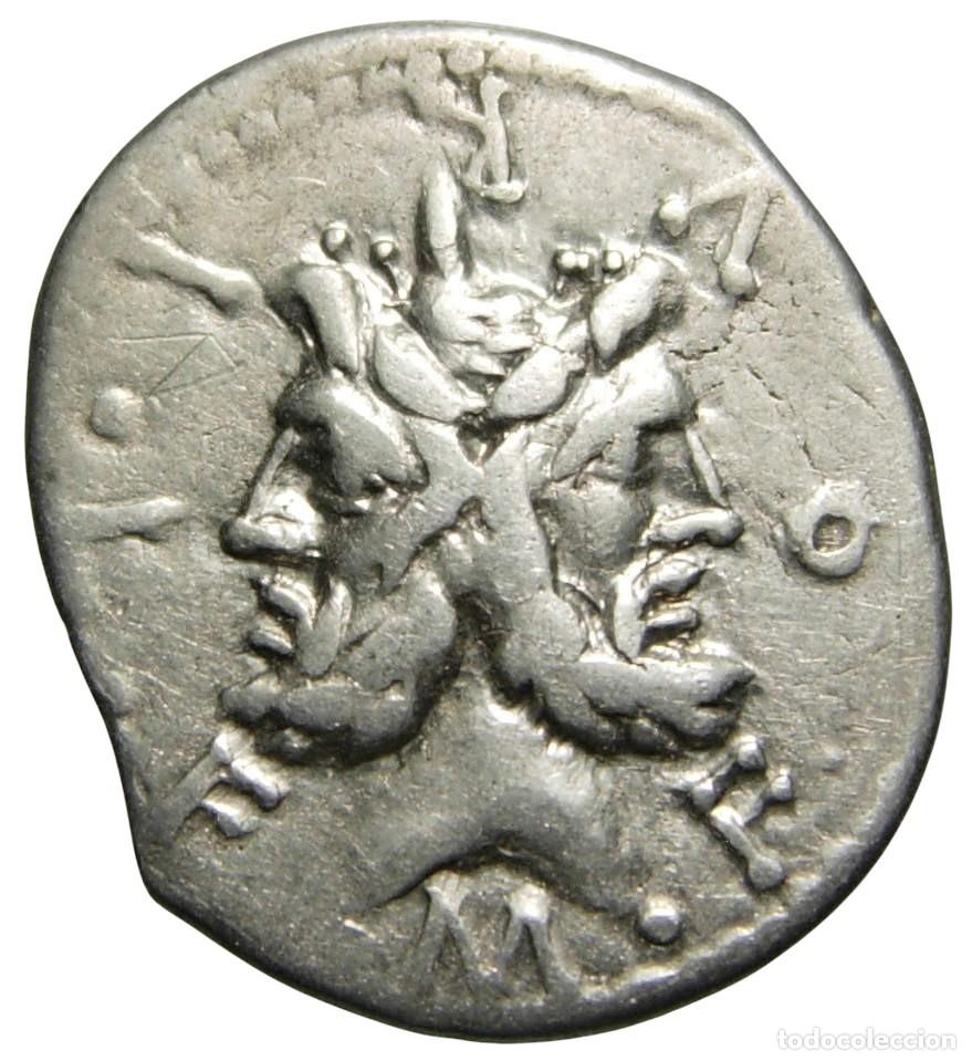 Monedas Roma Rep&uacute;blica: Rep&uacute;blica Romana M. Furius Philus AR Denarius 119 aC, Gens Furia