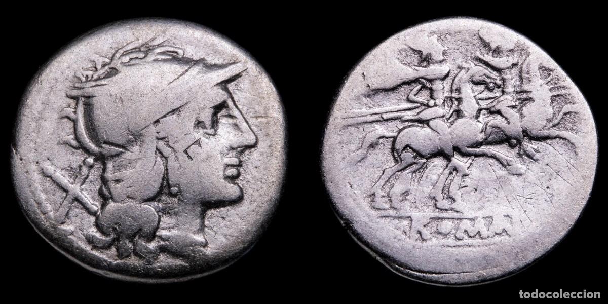 Monedas Roma Rep&uacute;blica: Roman Republican Denarius Anonymous (211-208 b.C.) Countermark - 18 mm / 3,56 gr.