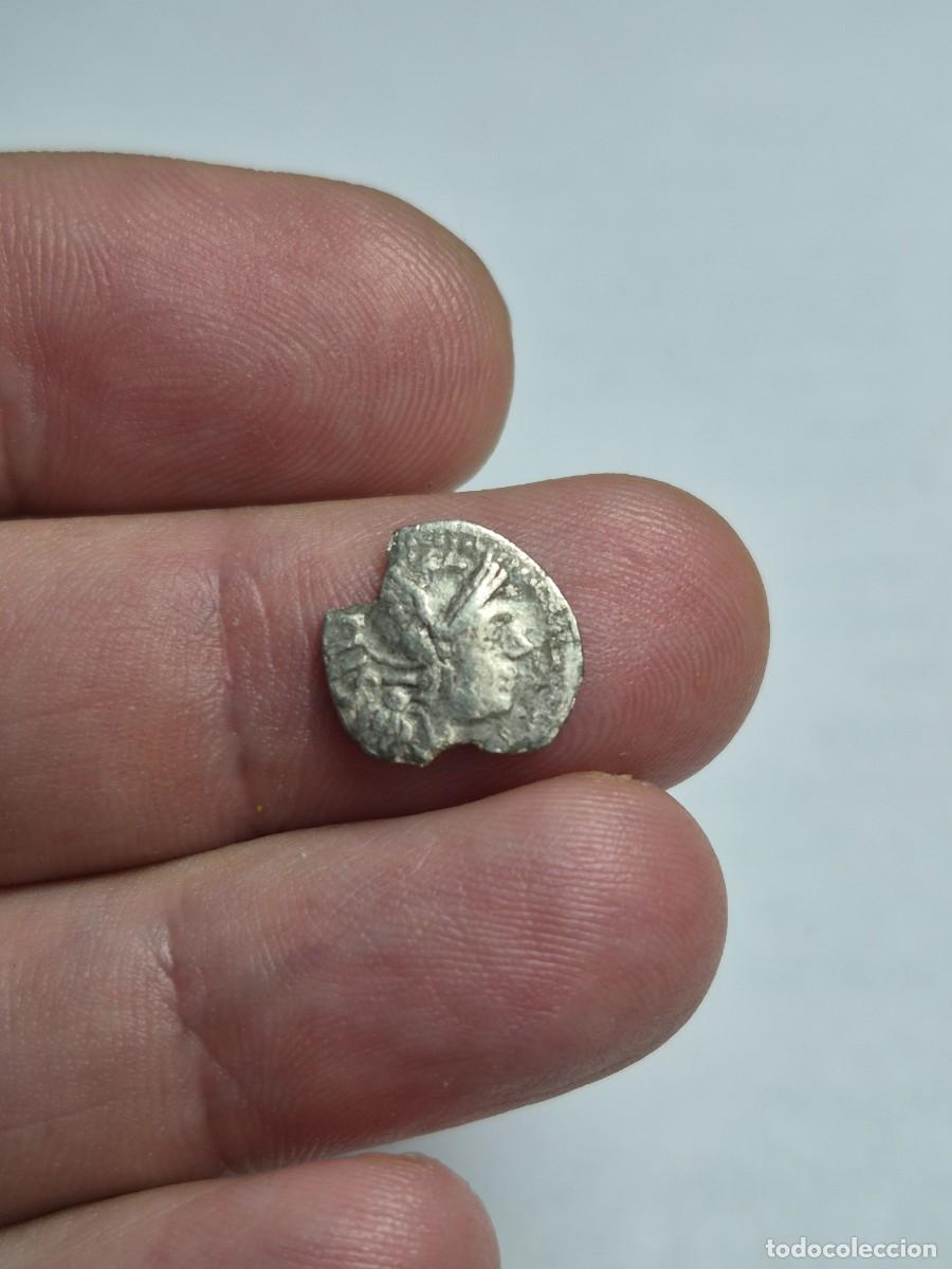 Monedas Roma Rep&uacute;blica: NT/ REPUBLICA ROMANA SESTERCIO PLATA COSPEL FALTADO PERO RARO 0,85 GRS (A1354)