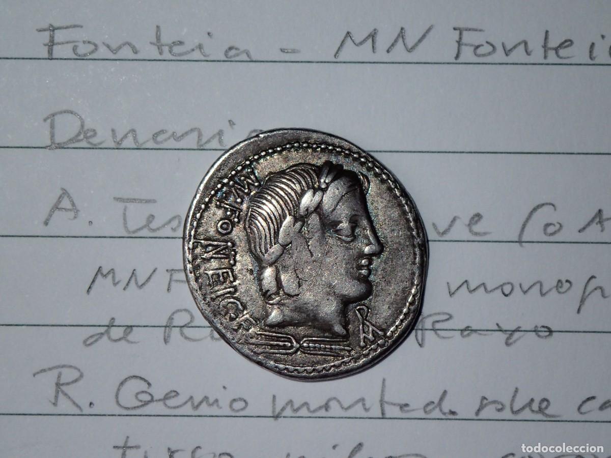 Monedas Roma Rep&uacute;blica: DENARIO REPUBLICANO FONTEIA 85 Republican Denarius Fonteia