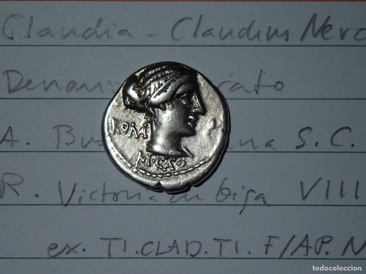 Monedas Roma Rep&uacute;blica: DENARIO REPUBLICANO PORCIUS CATO VICTORIA 89 a.C. Republican Denarius Porcia