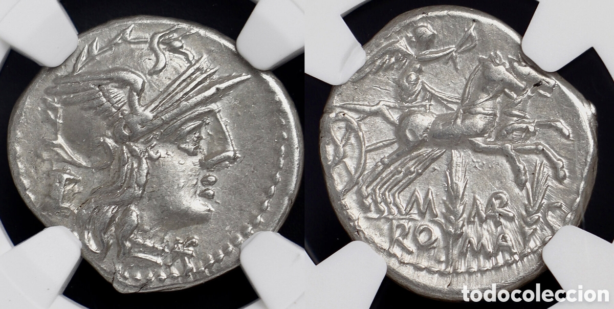 Monedas Roma Rep&uacute;blica: NGC ROMAN REPUBLIC AR Denarius 134 BC