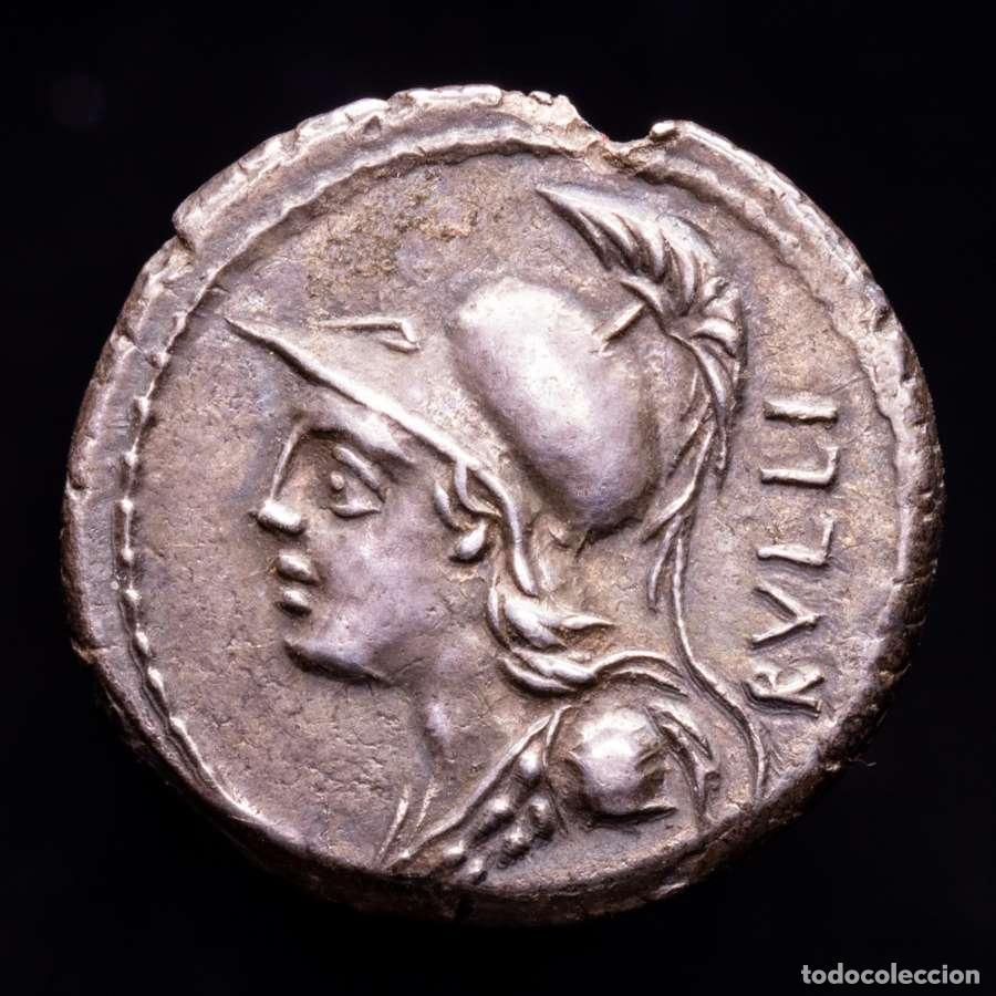 Monedas Roma Rep&uacute;blica: Rep&uacute;blica Romana P. Servilius M. f. Rullus. Denario de plata 100 aC