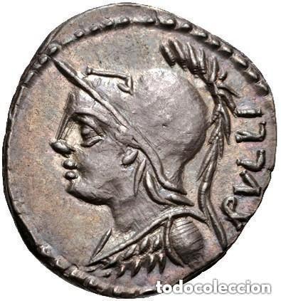 Monedas Roma Rep&uacute;blica: Bonito Denario Familia SERVILIA - P. Servilius M.f. Rullus A&ntilde;o 100 AC Procedente de CNG