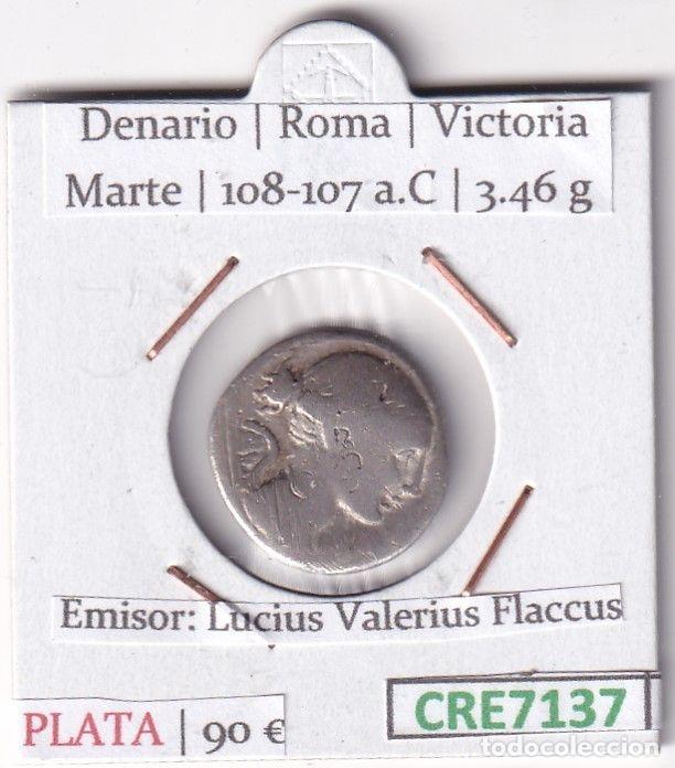 Monnaies Rome R&eacute;publique: CRE7137 MONEDA DENARIO ROMA 108-107 A.C LUCIUS VALERIUS FLACCUS