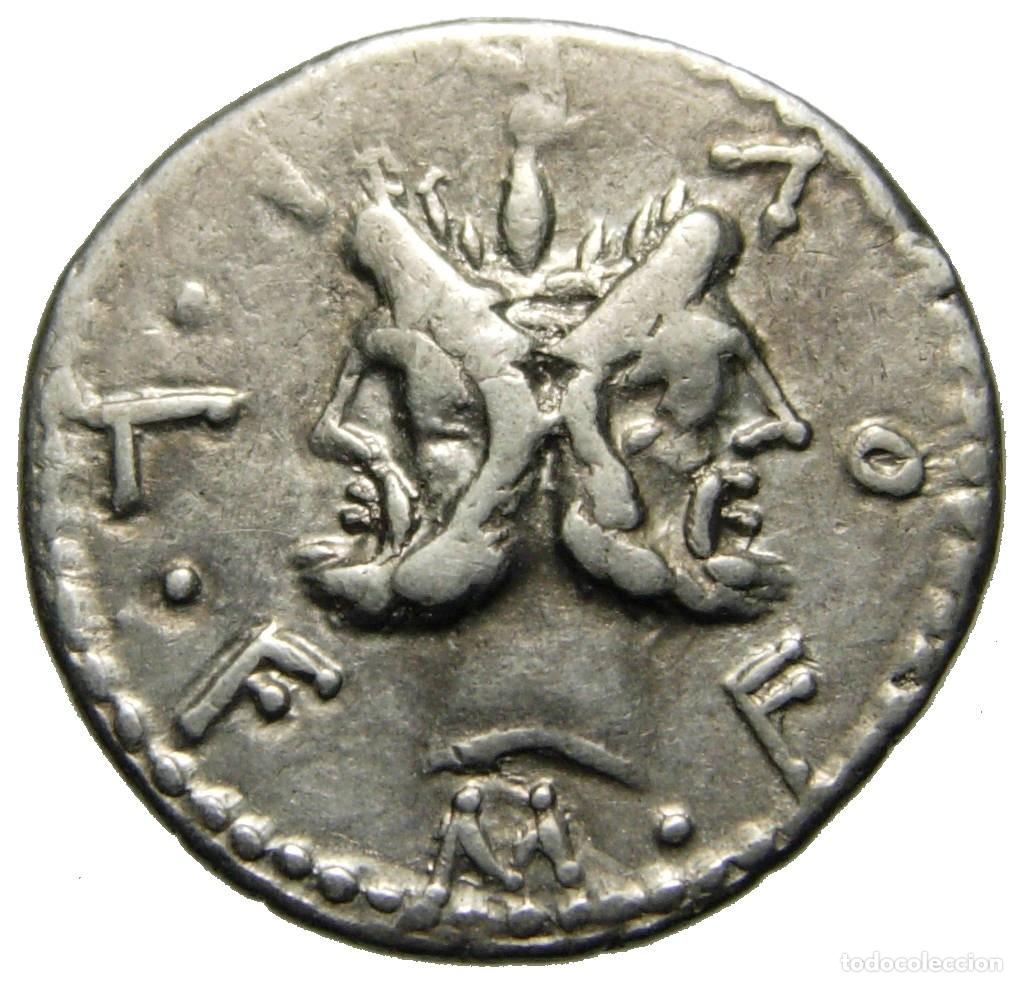 Monedas Roma Rep&uacute;blica: Rep&uacute;blica Romana M. Furius Philus AR Denarius (119 aC), Gens Furia