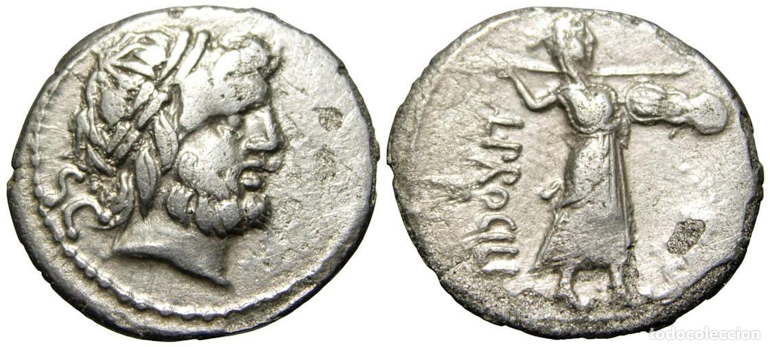 Monedas Roma Rep&uacute;blica: Rep&uacute;blica Romana L. Procilio AR Denario (80 aC), Gens Procilia