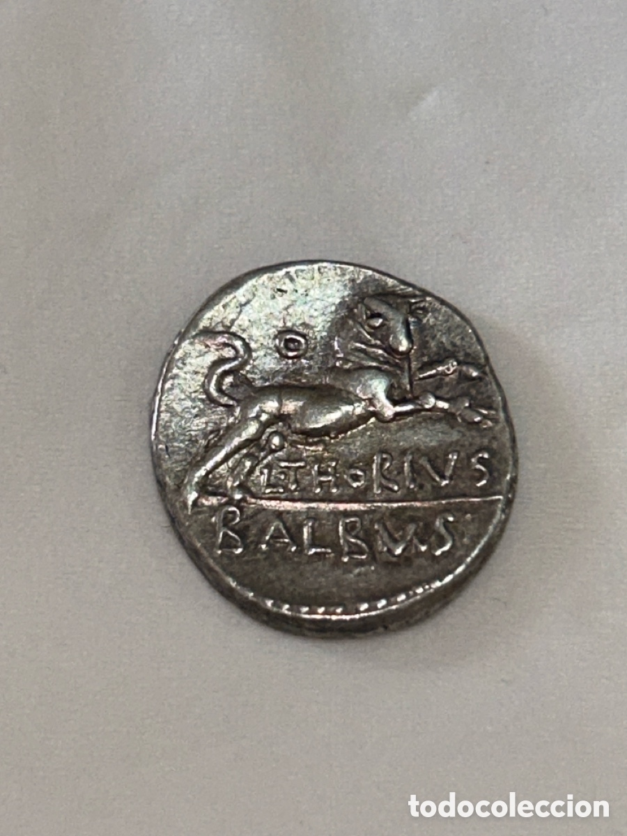 Monedas Roma Rep&uacute;blica: DENARIO ROMANO REPUBLICANO - L. THORIUS BALBUS (105 A.C.) PLATA / JUNO SOSPITA Y TORO,ORIGINAL*VER*