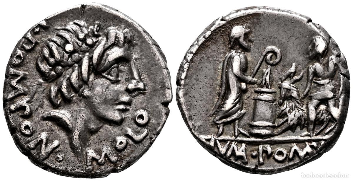 Monete Roma Repubblica: GENS POMPONIA. Denario. (Ar. 3,66g/19mm). 97 a.C. Taller auxiliar de Roma. (FFC 1030; Crawford 334/1
