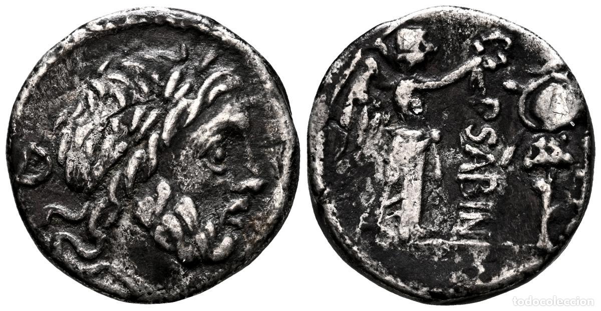 Monete Roma Repubblica: GENS VETTIA. Quinario. (Ar. 1,77g/14mm). 99 a.C. Roma. (Crawford 331/1). Anv: Cabeza laureada de J&uacute;p