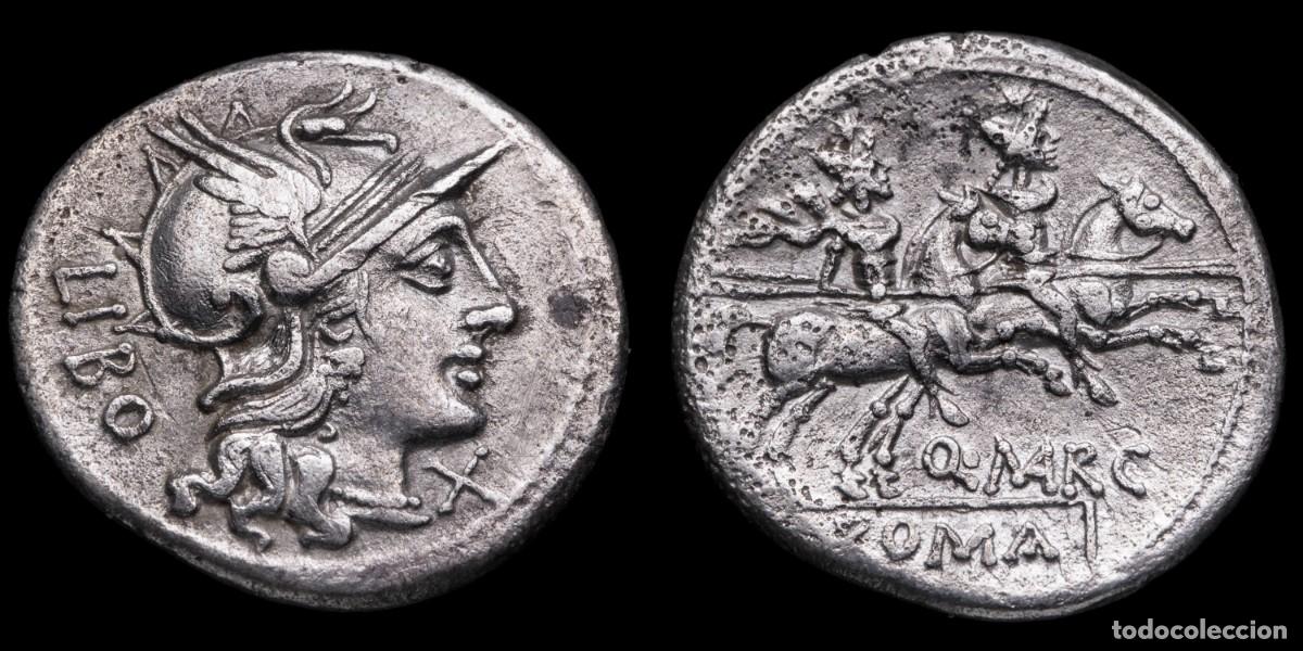 Monedas Roma Rep&uacute;blica: Roman Republican Denarius, Q. Marcius Libo (148 b.C.) - 20 mm / 3,62 gr.