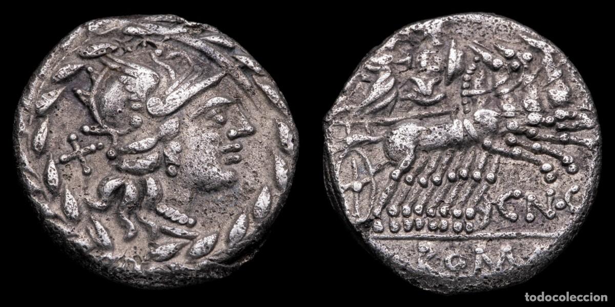 Monedas Roma Rep&uacute;blica: Roman Republican Denarius, Cn. Gellius (138 b.C.) - 17 mm / 3,76 gr.