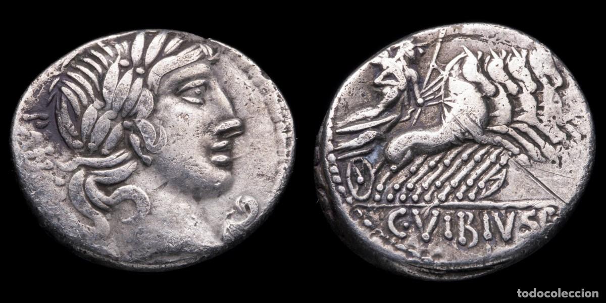 Monedas Roma Rep&uacute;blica: Roman Republican Denarius, C. Vibius Pansa (90 b.C.) - 18 mm /