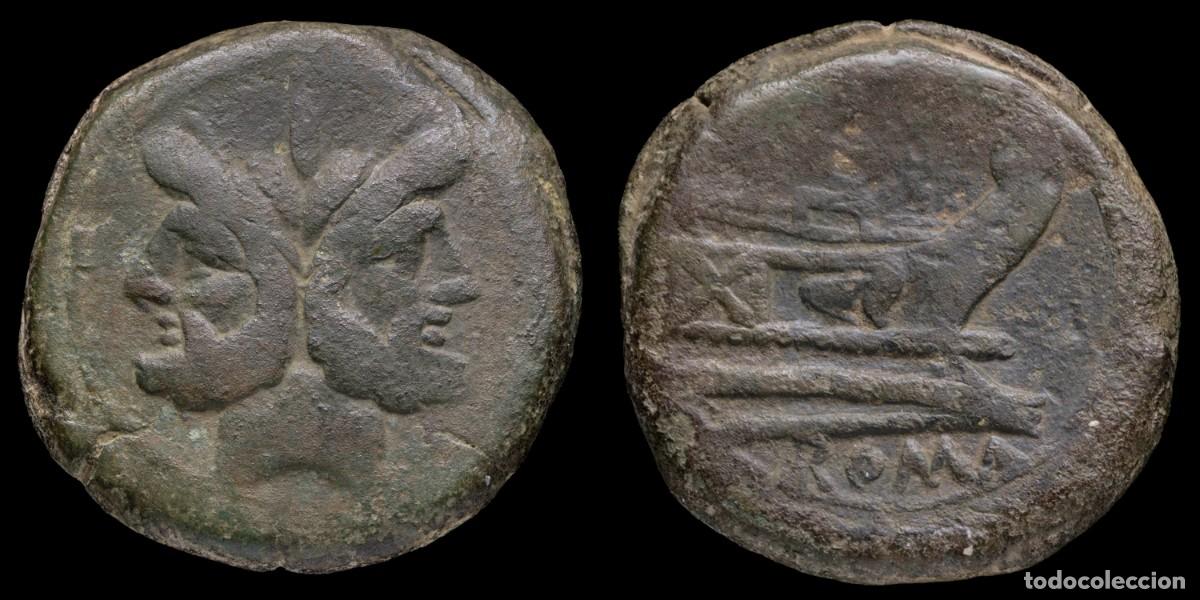 Monedas Roma Rep&uacute;blica: Roman Republican As, Anonymous (169-158 b.C.) - 34 mm / 37,67 gr.