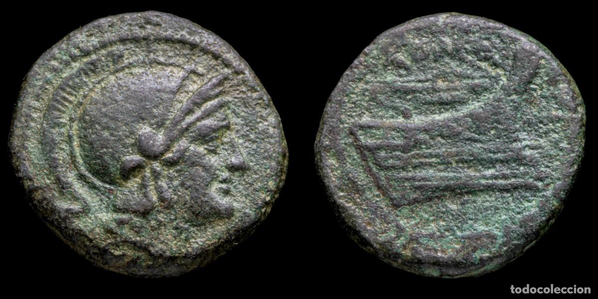 Monedas Roma Rep&uacute;blica: Roman Republican Quartuncia, Anonymous ( 217-215 b.C.) - 15 mm / 2,89 gr.