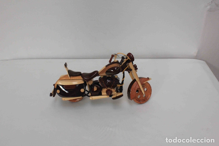 Motos a escala: MAQUETA HARLEY DOS TONOS MADERA - Foto 1