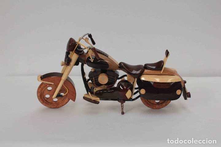 Motos a escala: MAQUETA HARLEY DOS TONOS MADERA - Foto 2